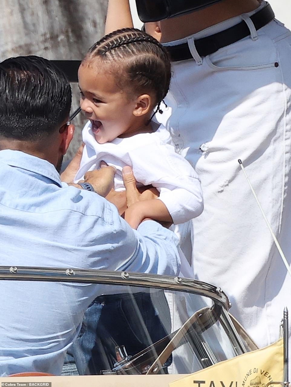 Aire was delighted to be carefully carried into the small boat.