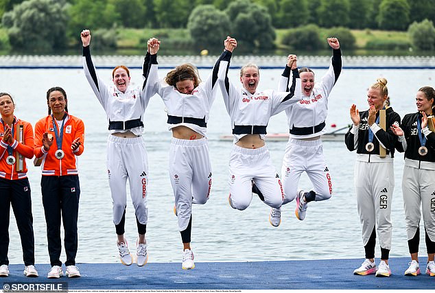 Lola Anderson receives gold for her father Team GB rower