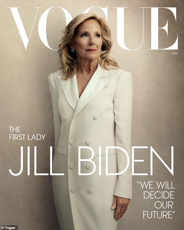 Vogue's new hagiographic cover features Jill in a cream designer suit, lit like a religious apparition, our saintly Dr. Jill looking heavenward.