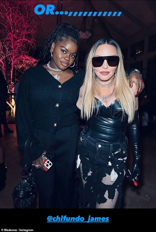 Madonna poses with her daughter Mercy James