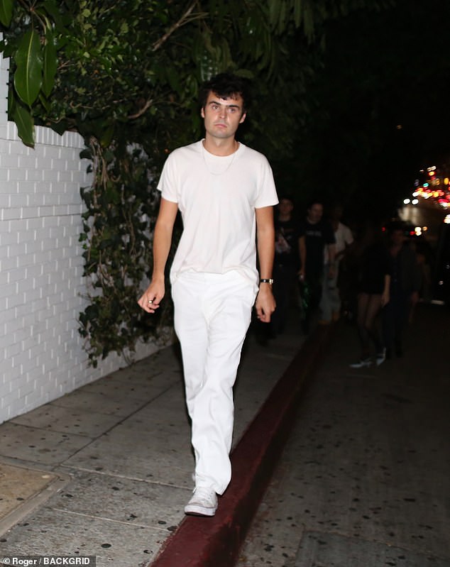 She was joined by singer Kim Petras and Jack Nicholson's son, Ray Nicholson, who sported a monochromatic white look.