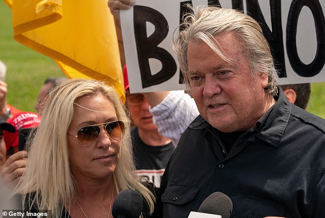 Earlier this month, Greene appeared in Connecticut to support Steve Bannon as he began his four-month prison sentence for ignoring a subpoena.