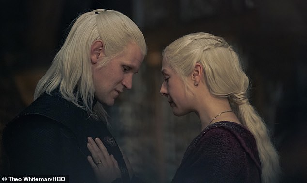 Matt also appears in House Of The Dragon, currently airing its second season, in which he plays Daemon Targaryen (pictured with Emma D'Arcy, who plays Rhaenyra Targaryen).