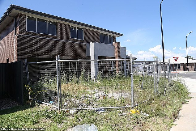 One of the sinking houses at Jordan Springs East in Llandilo, near Penrith (pictured)