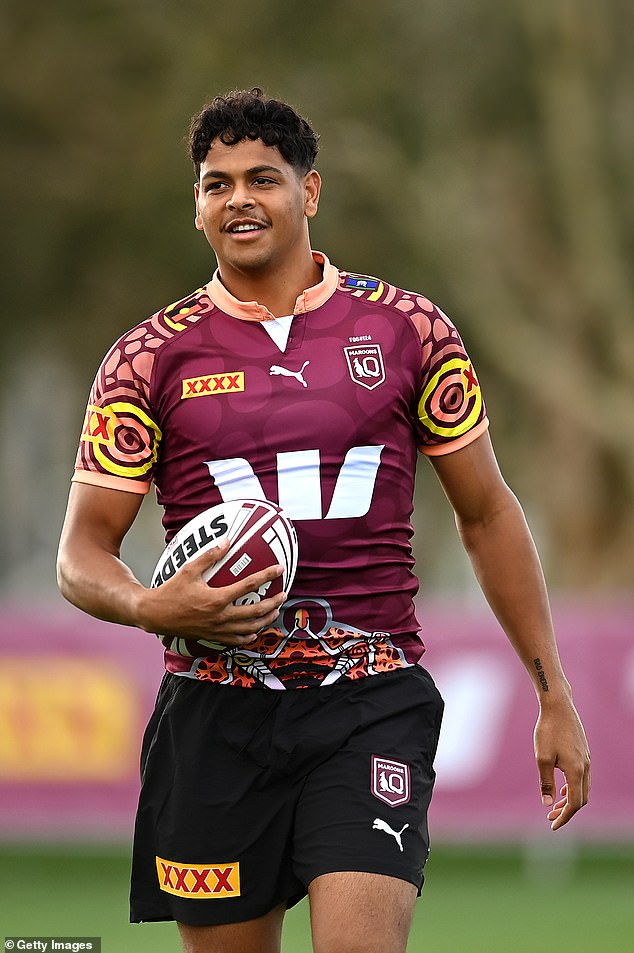 Slater has reportedly had a falling out with star player Selwyn Cobbo (pictured) over his coaching style with the Maroons. Cobbo is set to start on the wing