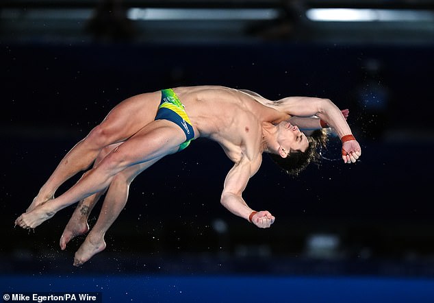 While Fricker provides the expert commentary, Taylor has been keeping the audience informed about the scores and what is required for the Australians to win medals (pictured, Australian divers Domonic Bedggood and Cassiel Rousseau compete in Paris).