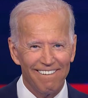 Biden looking dapper at a Democratic candidates debate in 2019