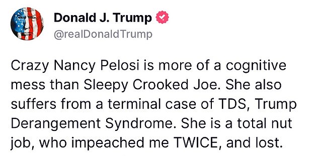 Pelosi's importance to Biden's decision was underscored by a series of comments from Donald Trump on his social media channel Truth Social on Wednesday night.