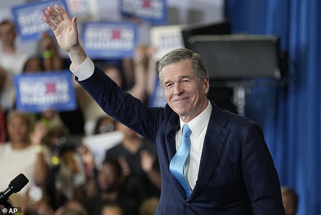 North Carolina Gov. Roy Cooper speaks at a Biden Harris campaign event in Greensboro, North Carolina, on July 11.