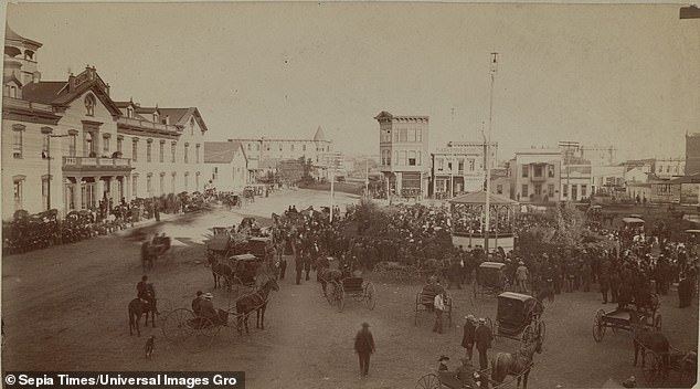 This is what San Diego's main square looked like around 1880