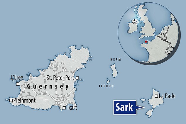 Sark is part of the Channel Islands in the English Channel, off the coast of Normandy, France.