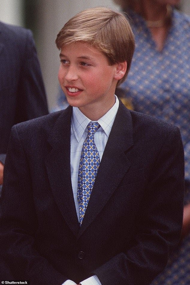 Prince William is photographed at the late Queen Mother's 94th birthday party at Clarence House in 1994