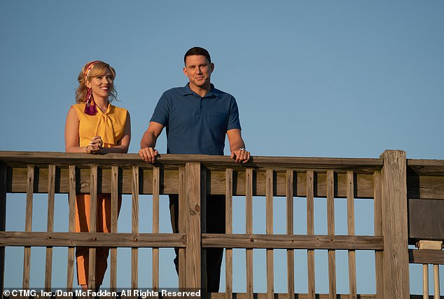 In the film, sparks fly between advertising executive Kelly Jones (Scarlett) and a NASA official named Cole Davis (Channing) as she prepares for one of the most important moments in history.