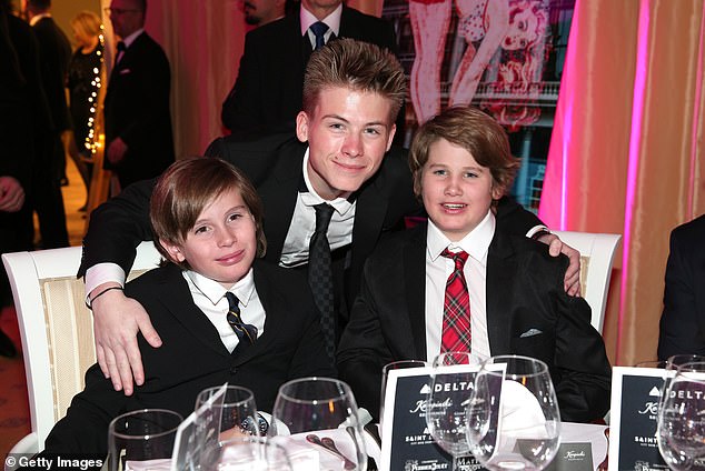 Sharon adopted Laird in May 2005 and is also the proud mother of their adopted sons Roan, 24, and Quinn, 17 (Quinn, Roan and Laird pictured in 2017).