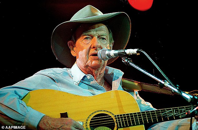 Dusty achieved international success with his 1957 song Pub With No Beer and was the biggest name in Australian country music until his death. Pictured: Performing in Tamworth in 2022