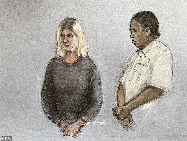 McCullough (pictured in court) was arrested on September 13 last year after her parents' bodies were found in a top-floor bedroom of their three-storey Pump Hill home.