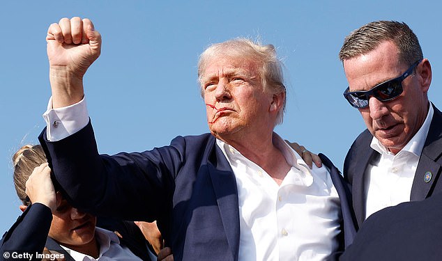 U.S. Secret Service agents quickly removed Trump from the stage after he was grazed by a bullet during a rally in Pennsylvania on July 13.