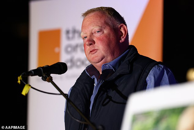 Samantha Murphy's husband, Mick Murphy, during a demonstration against male violence