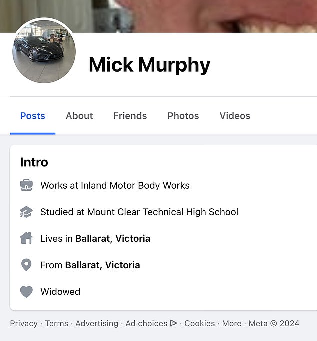 Mick Murphy changed his marital status to widower