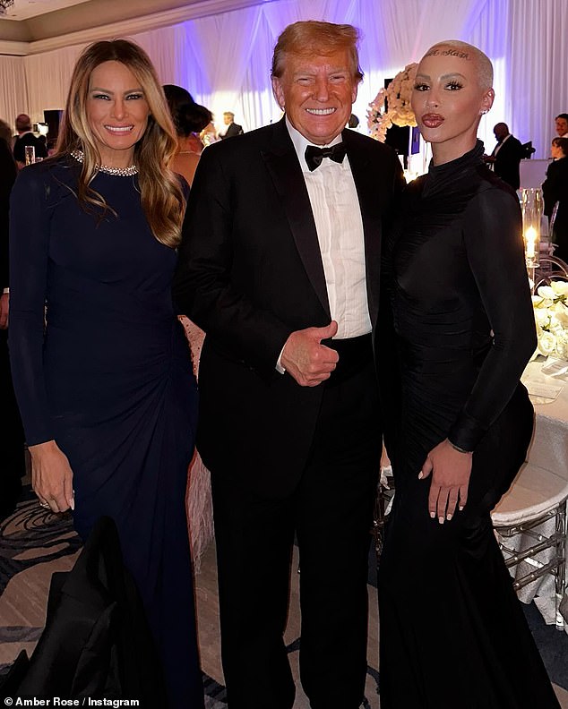 Amber's fans were furious in May when she posted a photo of herself posing with Trump, 77, and his wife Melania, 54, at a gala event.