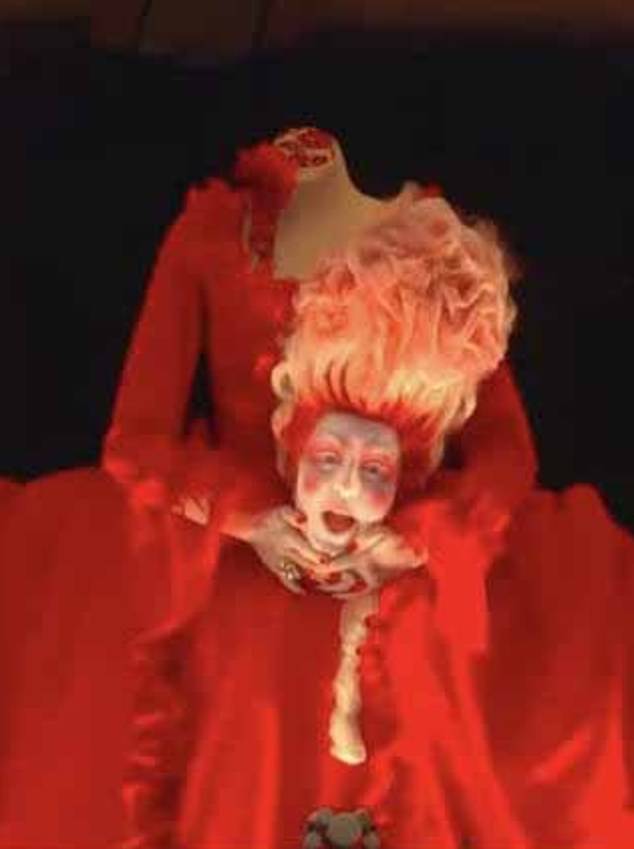 The band was joined by opera singer Marina Viotti, as well as a host of decapitated figures representing the murdered queen Marie Antoinette (pictured).