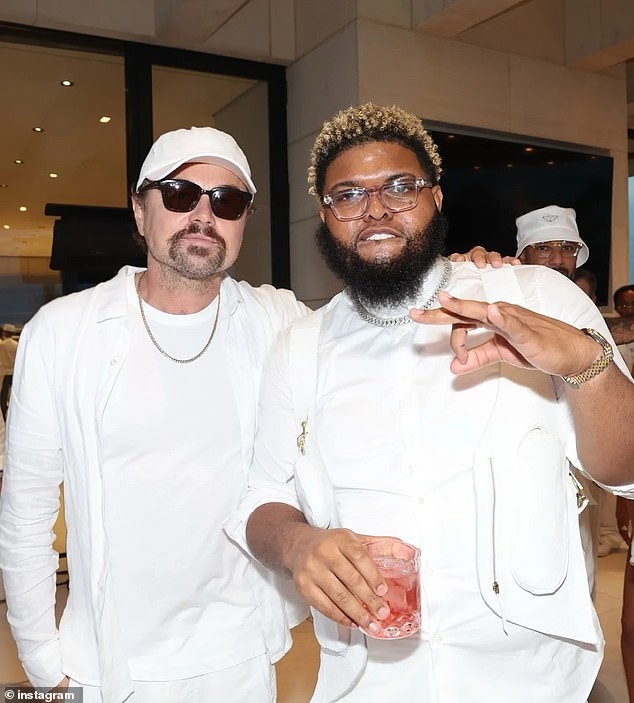 Tobey's best friend Leonardo DiCaprio, 49, tried to keep a low profile at the same party, but did snap a photo with comedian Druski, who posted it on Instagram on Friday.