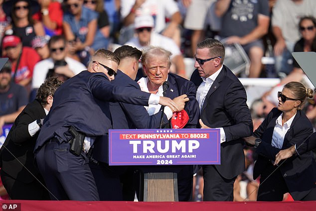 Donald Trump appeared to be shot in the ear when the former president was shot at a rally in Pennsylvania