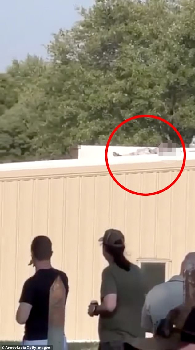 A screenshot from a video shows the shooter was killed by the Secret Service, according to an agency source.