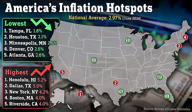 US inflation hot and cold spots revealed including the picturesque