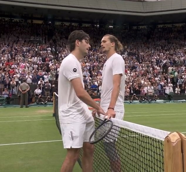 Fritz and Zverev had a noticeably tense exchange at the net after the match ended.