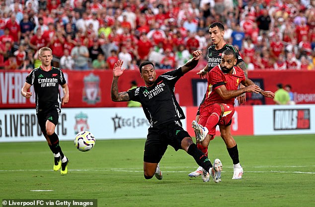 Mo Salah opened the scoring for the Reds as they beat Arsenal in Philadelphia, Pennsylvania.