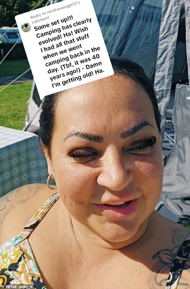 British mum Jodie Louise, pictured, hit back at critics who were baffled by the sprawling camp set up in Devon.