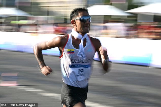 The Ecuadorian (pictured) took silver in the men's 35km race walk at the 2023 World Championships in Budapest