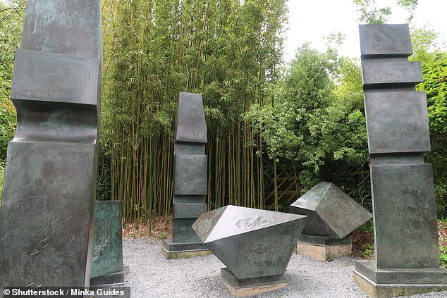 The Barbara Hepworth Museum and Sculpture Garden at Trewyn Studio is one of more than 40 art spaces in the city. Bronze and stone sculptures fill the subtropical garden, as seen here.