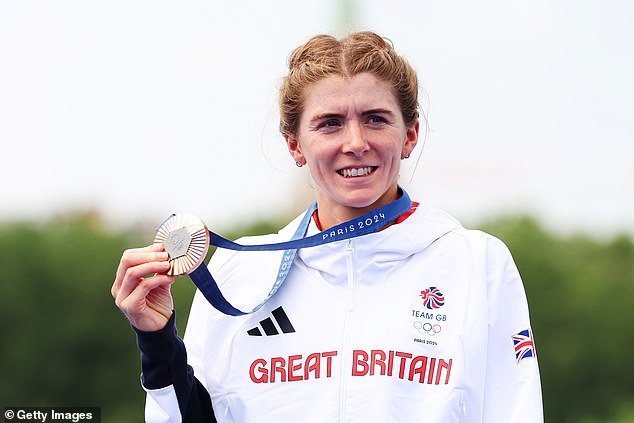 Beth Potter took bronze in the women's triathlon after training was suspended