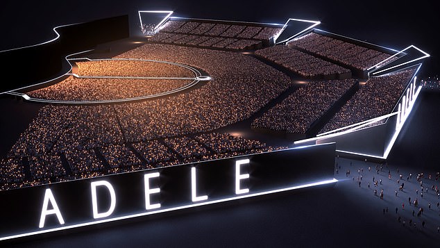 Adele has also unveiled a €35 ticket offer for fans, as well as some amazing merchandise that will be available at the custom-built 80,000-seat Messe Munich Stadium (pictured).