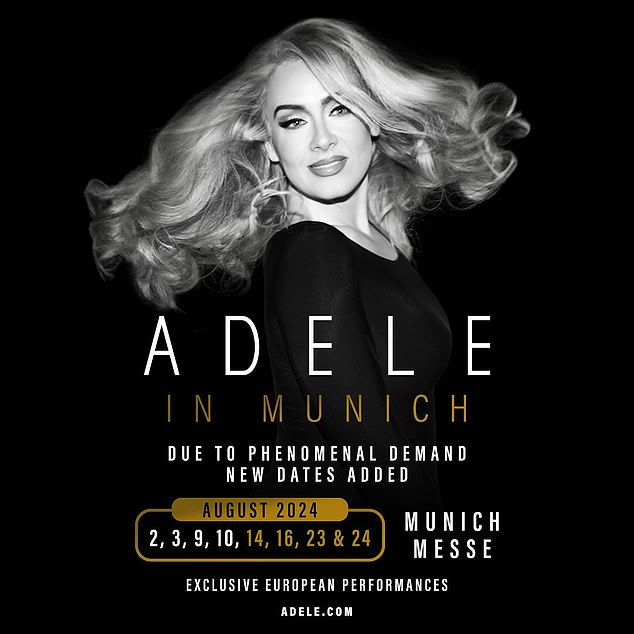 Adele In Munich, Adele's second concert residency and her first European show since 2016, begins on August 2 and runs through August 31.