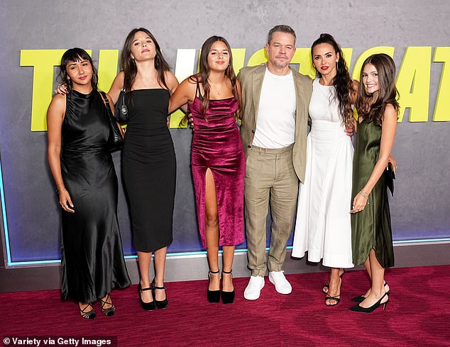 His sisters are Stella, 13, and Gia, 14. Damon is also stepfather to his wife Luciana Barroso's, 48, eldest daughter Alexia, 24, whom he had from a previous relationship.