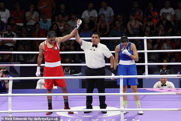 Italian boxer Carini abandoned the fight after claiming that the Algerian's punches 