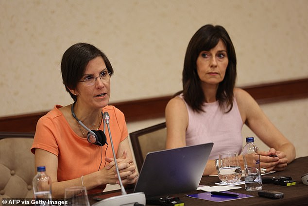 UN official Reem Alsalem (left) took to X to criticise the decision to allow Khelif to fight.