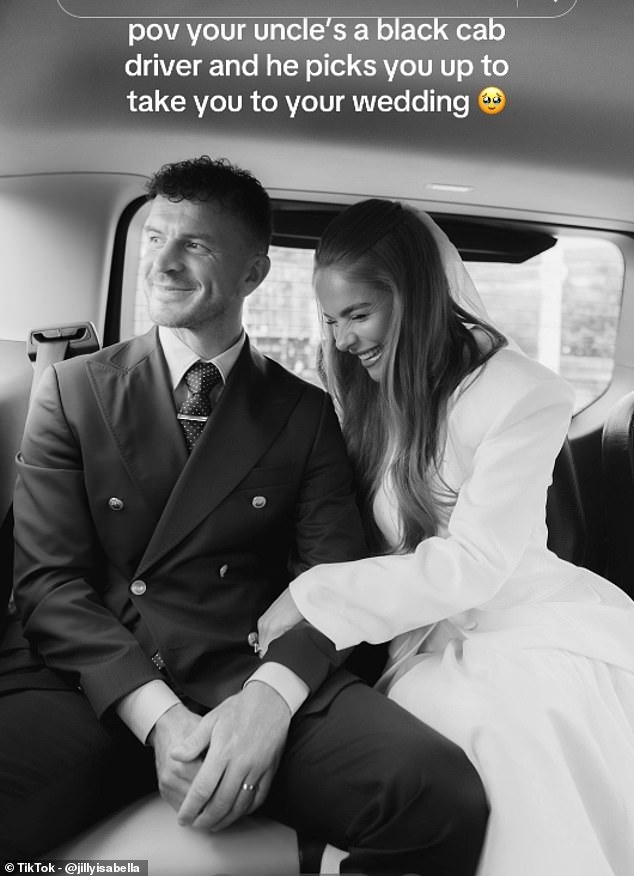 Jilly and Andy travelled to and from the registry office in Jilly's uncle's black cab rather than opting for a luxury wedding car.