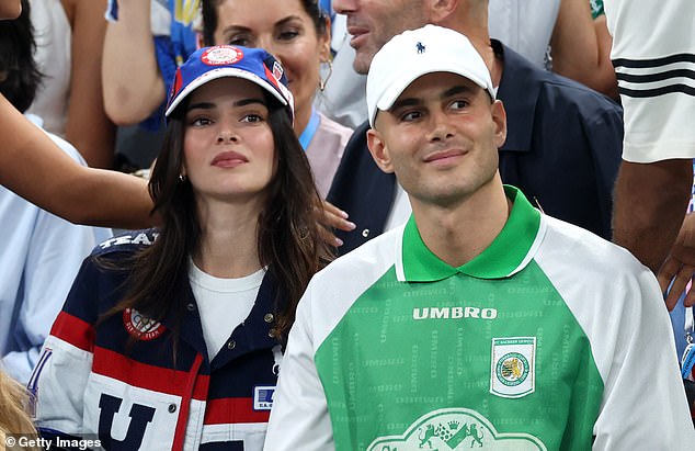 Kendall, decked out in Team USA merchandise, nervously watched the women battle it out.