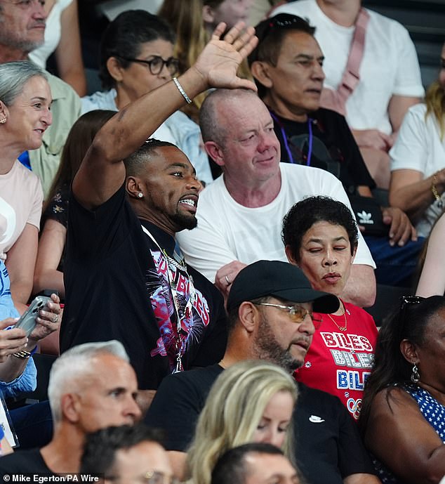 Tons of famous faces were spotted in the crowd at Thursday's event, including Simone's NFL husband Jonathan Owens (seen) and model Kendall Jenner.