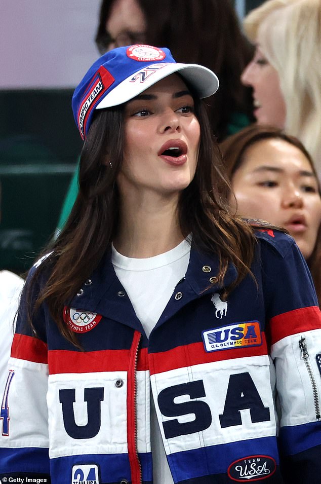 Kendall's outfit was completed with an official Team USA baseball cap in red, white and blue.