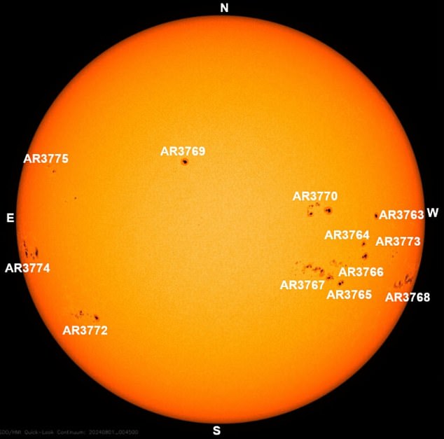 The Sun has been experiencing high levels of activity over the past week, as there are 12 active sunspots – cooler patches on the Sun's surface caused by massive shifts in our star's magnetic field – that are oriented toward Earth.