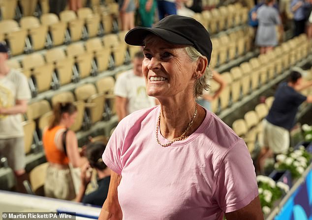 Judy was in the stands to cheer on her son for the last time on Suzanne Lenglen Court.