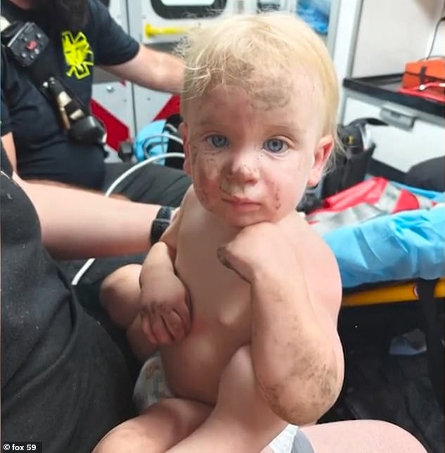 The boy, named Bentley, was rescued from the narrow hole between 10 and 12 feet deep after more than 20 minutes.