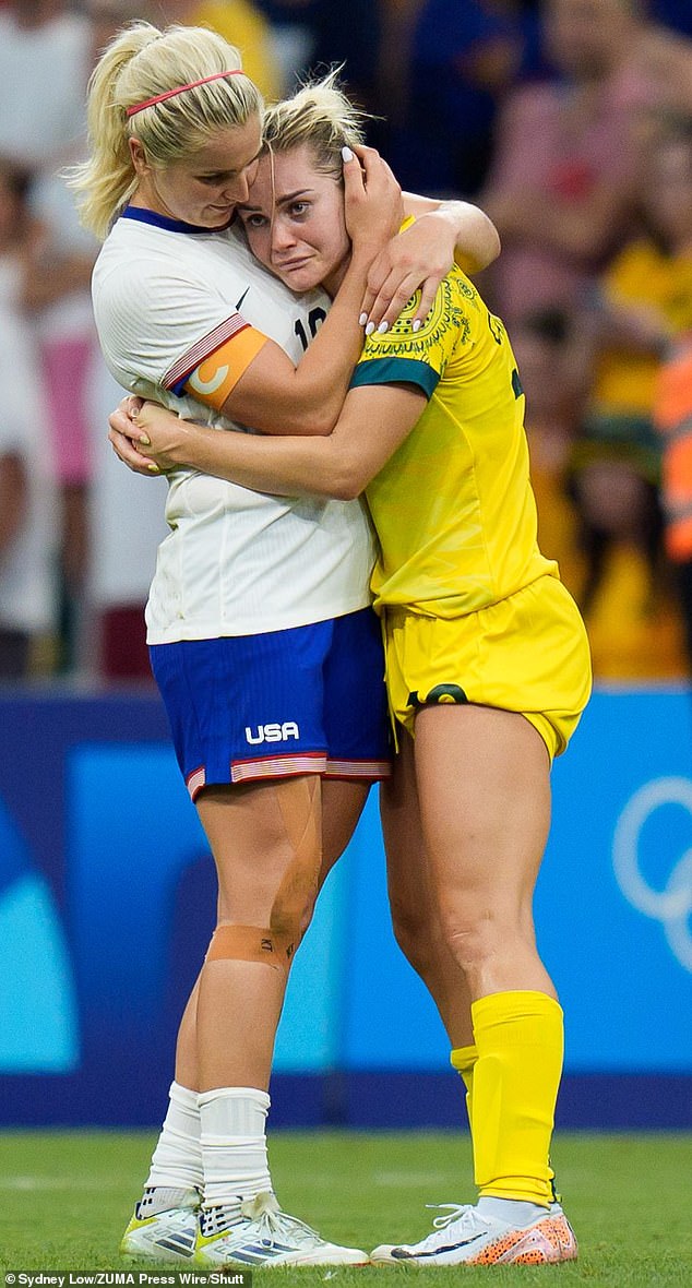 This comes after the Matildas failed to progress beyond the group stage at the Paris Olympics, their worst result since the 2000 Games (pictured right, defender Ellie Carpenter)