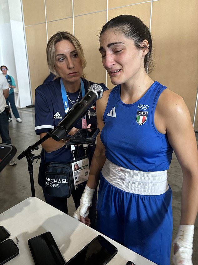 Carini was left in tears after the match and recovering from an alleged broken nose from the heavy blows he received in his fight against Khelif.