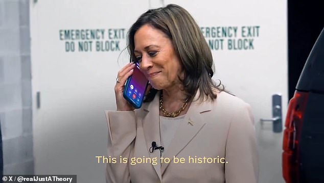 It is the second time in less than a week that Harris has been criticized for the bizarre practice after she was seen doing it in a video in which the Obamas endorsed her.